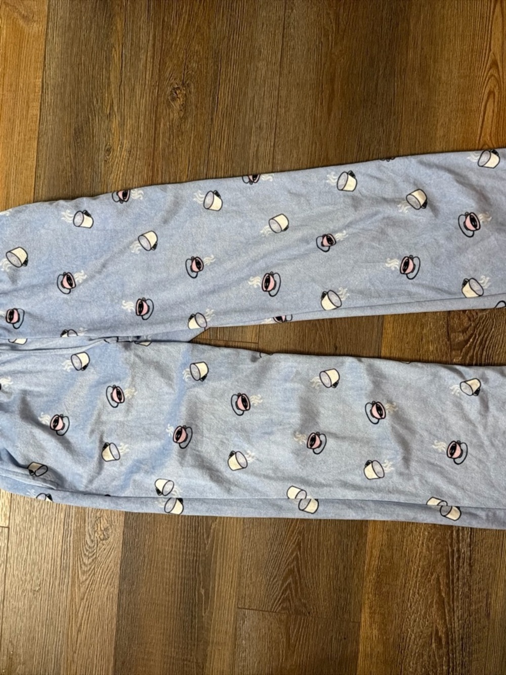 Light Blue Kids Pajama Pants with Cup Pattern